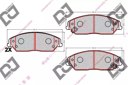 Комплект тормозных колодок DJ PARTS BP2104